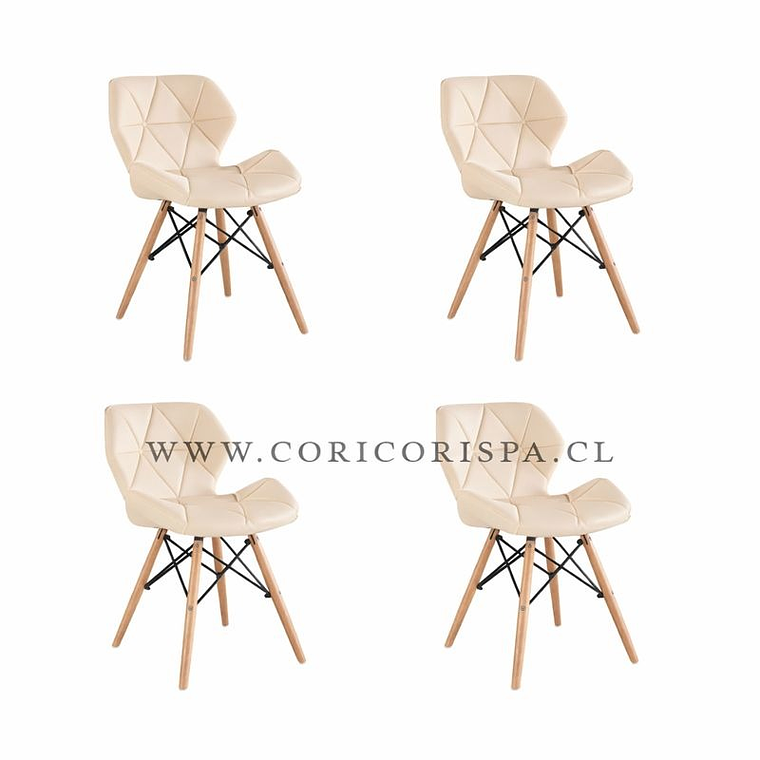 Pack 4 Sillas Eames Mariposa Ecocuero 6