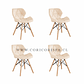 Pack 4 Sillas Eames Mariposa Ecocuero - Miniatura 6