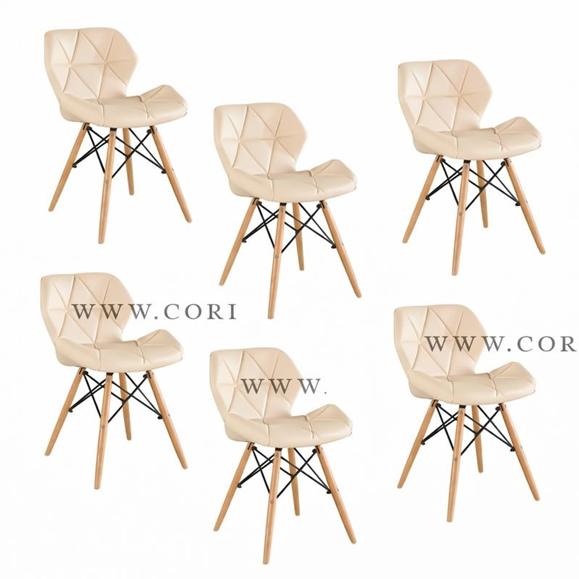 Pack 6 Silla Eames Mariposa Ecocuero 6