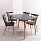 Comedor Mesa Rectangular Melamina 130x80cm + 4 Sillas Windsor  - Miniatura 4