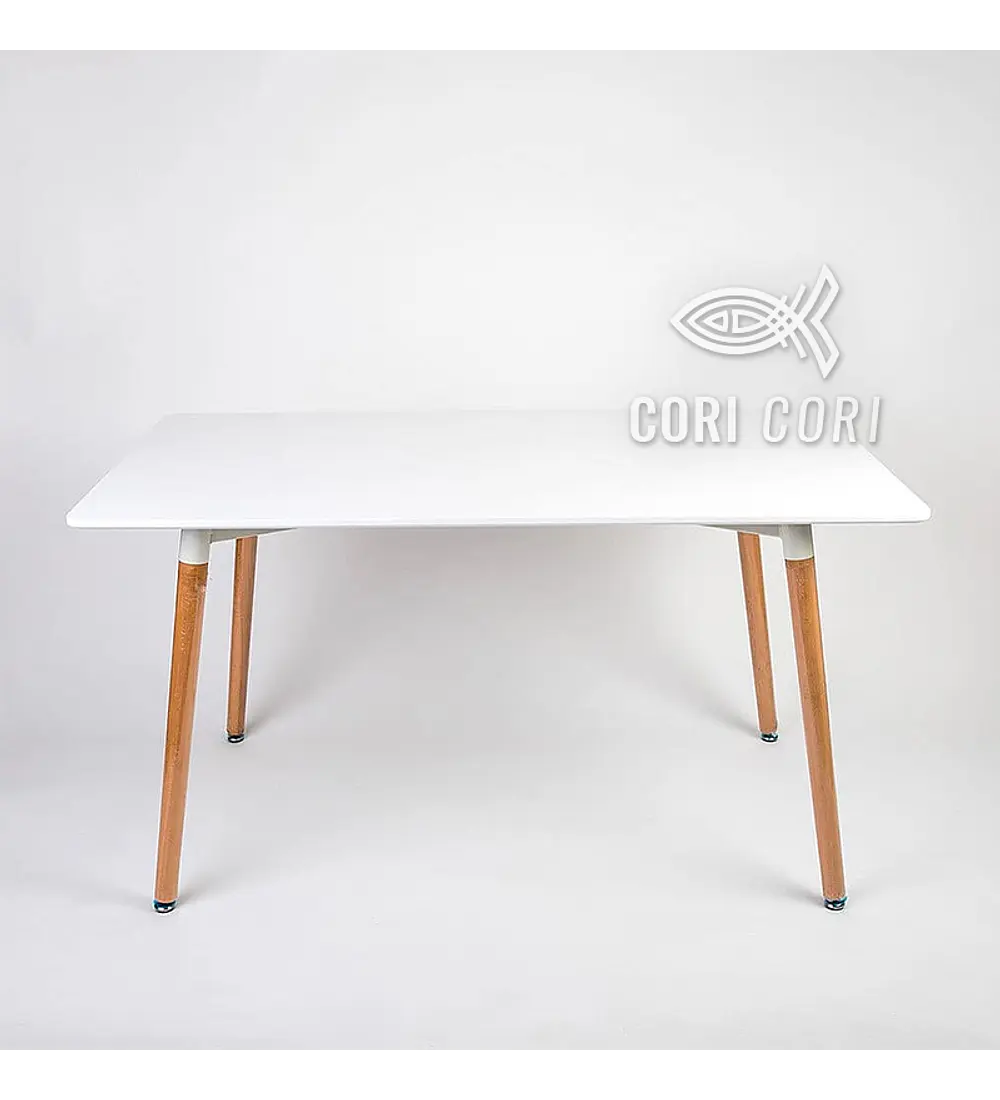 Comedor Mesa Rectangular Melamina 130x80cm + 4 Sillas Windsor 