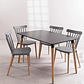 Comedor Mesa Rectangular Melamina 130x80cm + 4 Sillas Windsor  - Miniatura 7