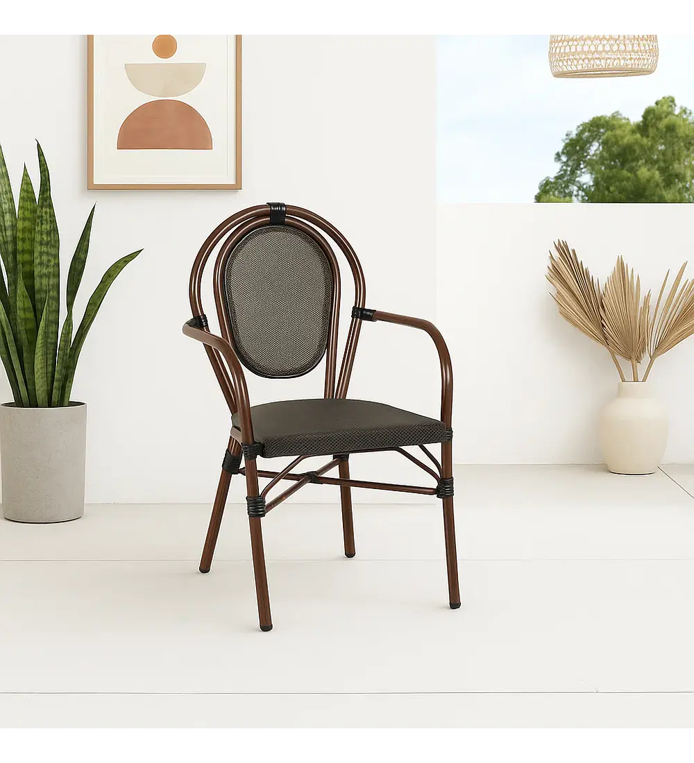 Silla Provence Parisina Rattan con Reposabrazos