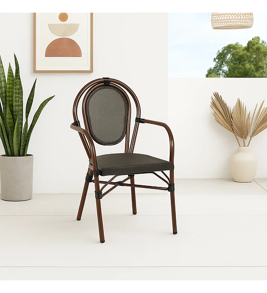 Silla Provence Parisina Rattan con Reposabrazos