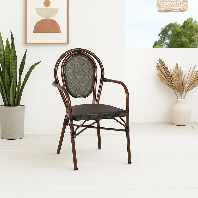 Silla Provence Parisina Rattan con Reposabrazos 1