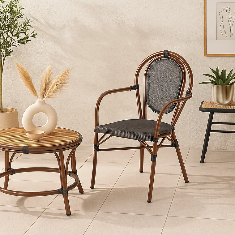 Silla Provence Parisina Rattan con Reposabrazos 3