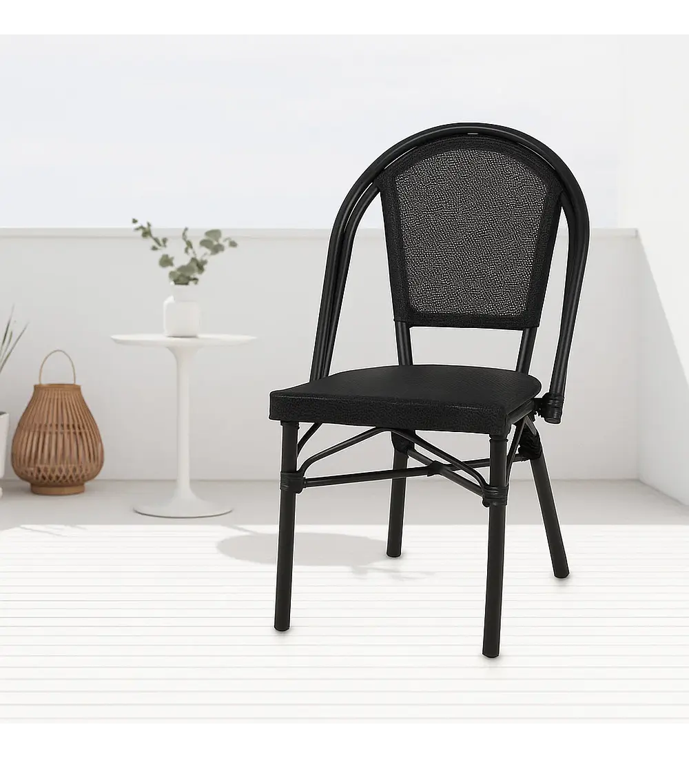 Silla Bistro Parisina Textileno - Negro