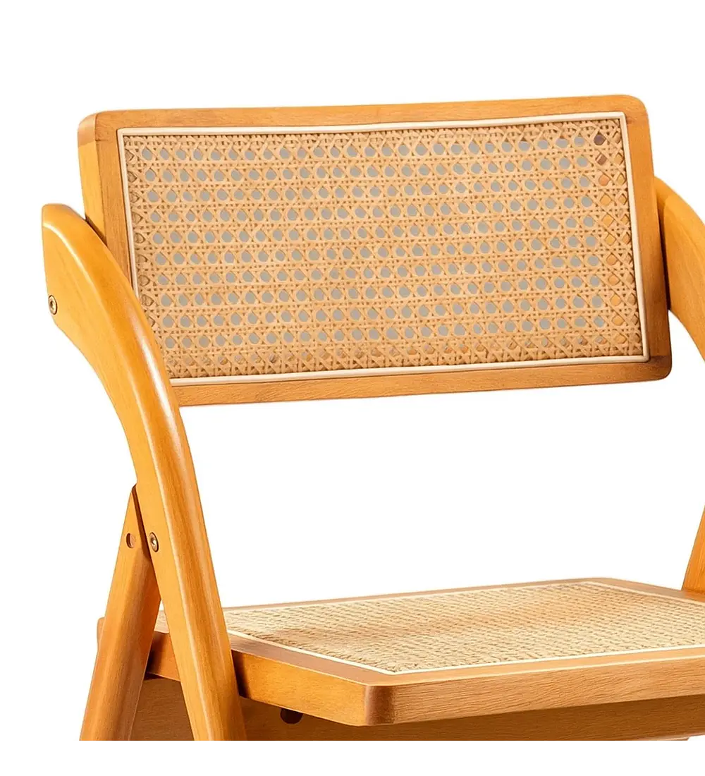 Silla Ambar Plegable de Madera Rattan Natural