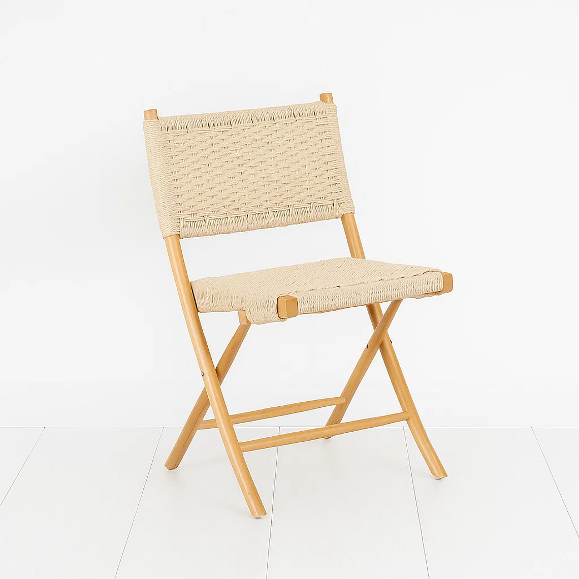 Silla Nido Plegable de Madera Rattan Natural 2