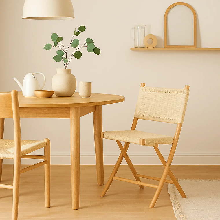 Silla Nido Plegable de Madera Rattan Natural 3