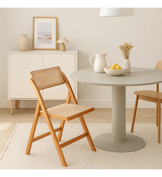 Silla Mistral Plegable de Madera Rattan Natural