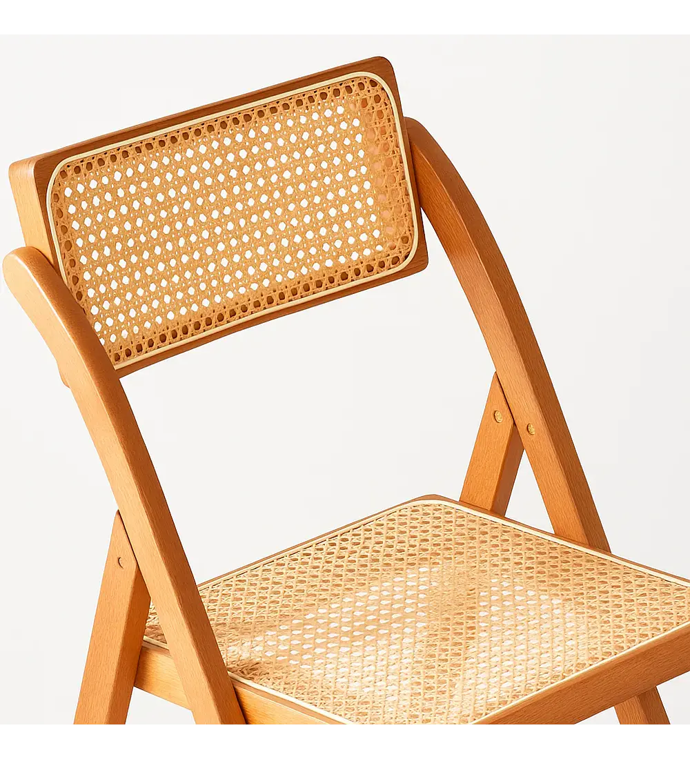 Silla Mistral Plegable de Madera Rattan Natural