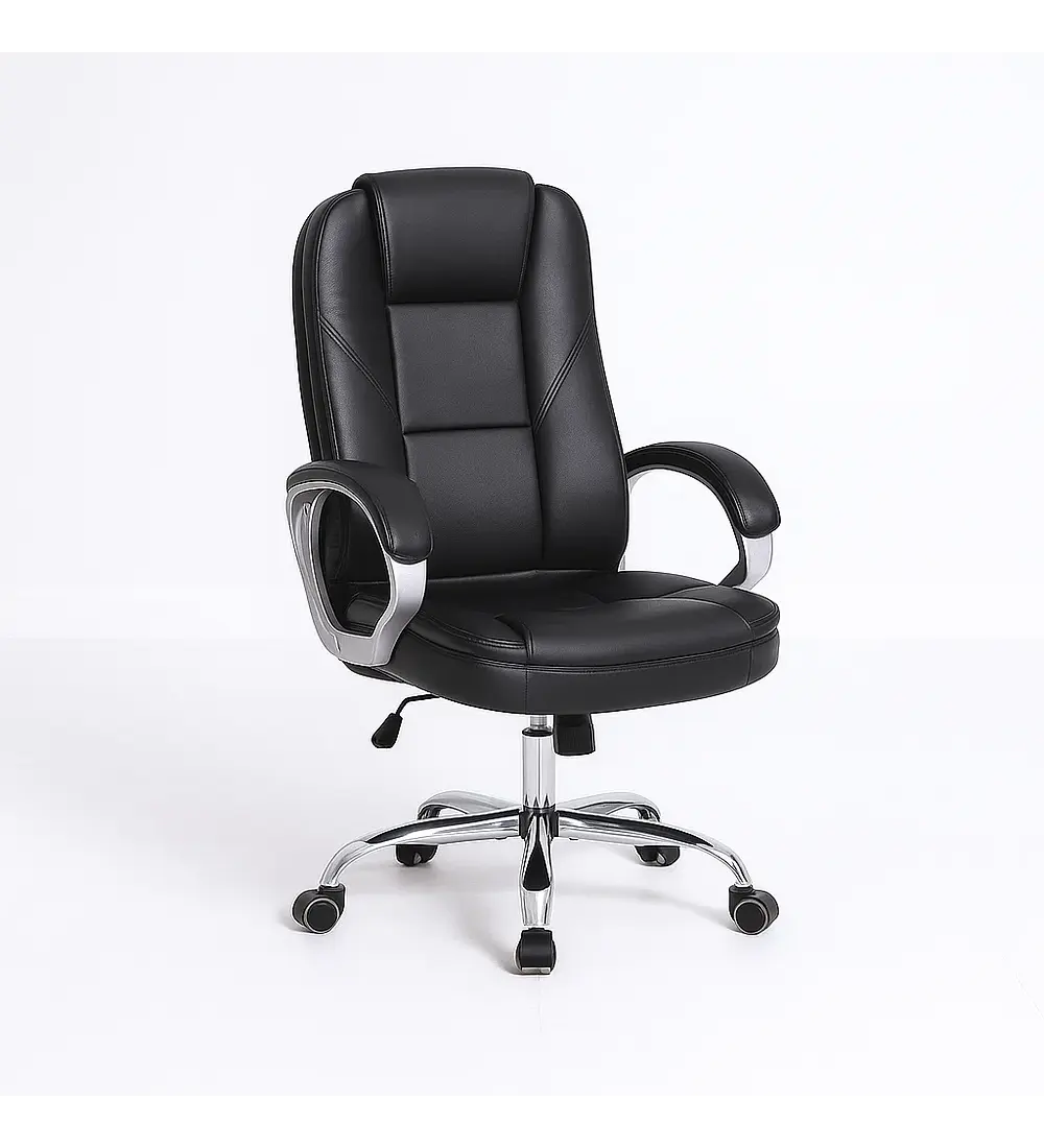 Silla de Oficina Ejecutiva Magnus Cuero Sintético - Negro