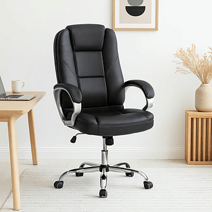 Silla de Oficina Ejecutiva Magnus Cuero Sintético - Negro