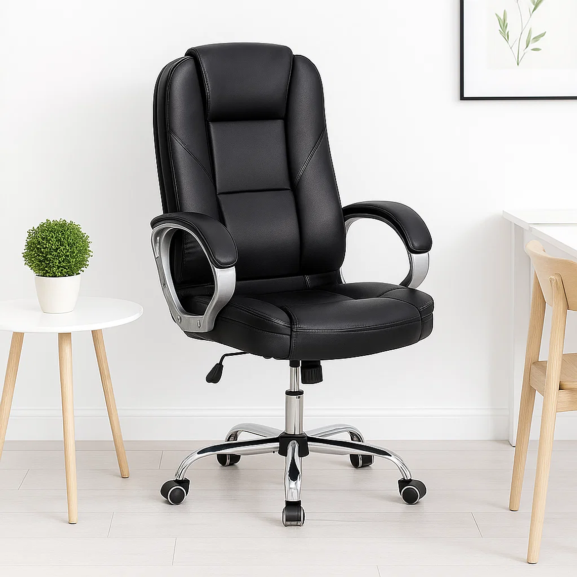 Silla de Oficina Ejecutiva Magnus Cuero Sintético - Negro 4