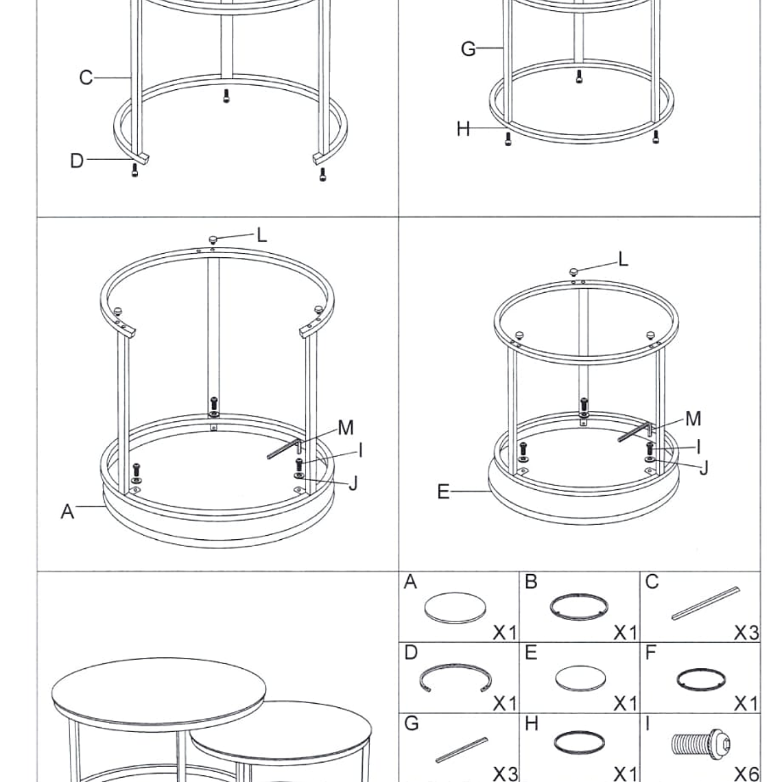 Mesa de Centro Anidada con Cubierta de Piedra Sinterizada (80 cm + 60 cm) 6