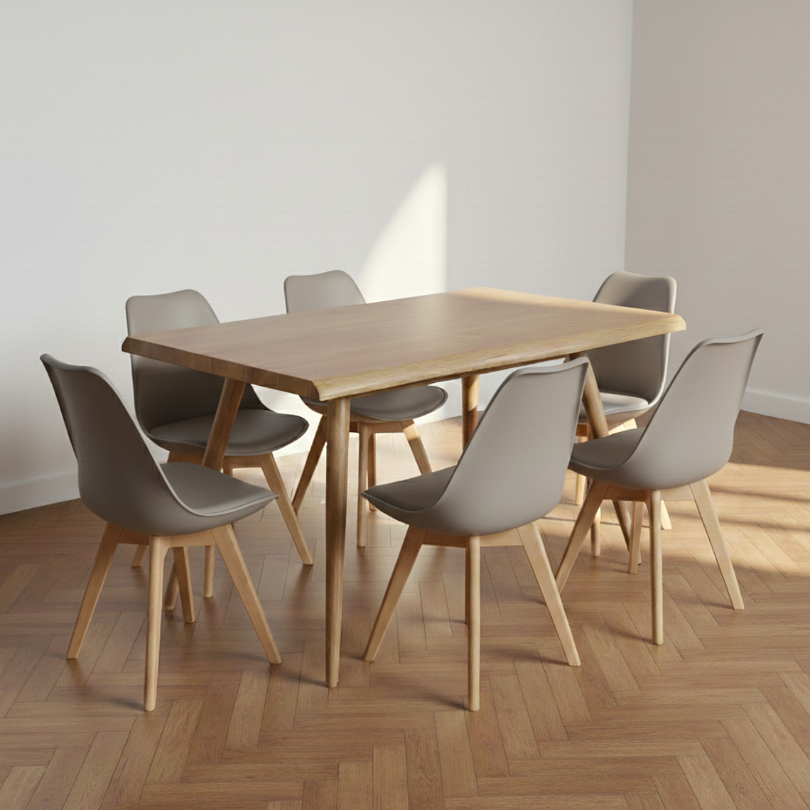 Mesa Rubi Rustica 120x80cms + 6 Silla Tulip  1