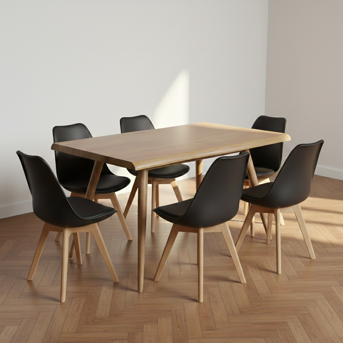 Mesa Rubi Rustica 120x80cms + 6 Silla Tulip  5