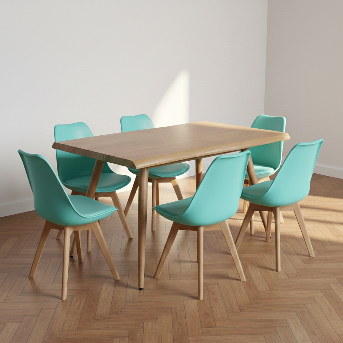 Mesa Rubi Rustica 120x80cms + 6 Silla Tulip  7