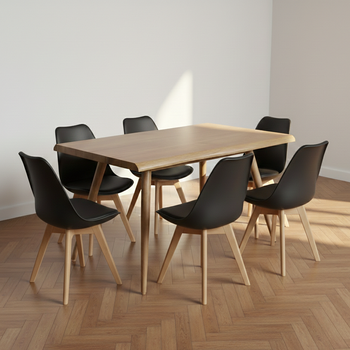 Mesa Rubi Rustica 120x80cms + 6 Silla Tulip  8