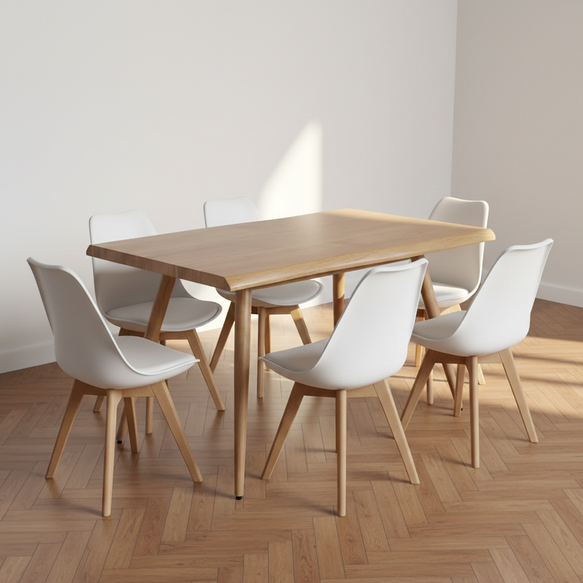 Mesa Rubi Rustica 120x80cms + 6 Silla Tulip  9