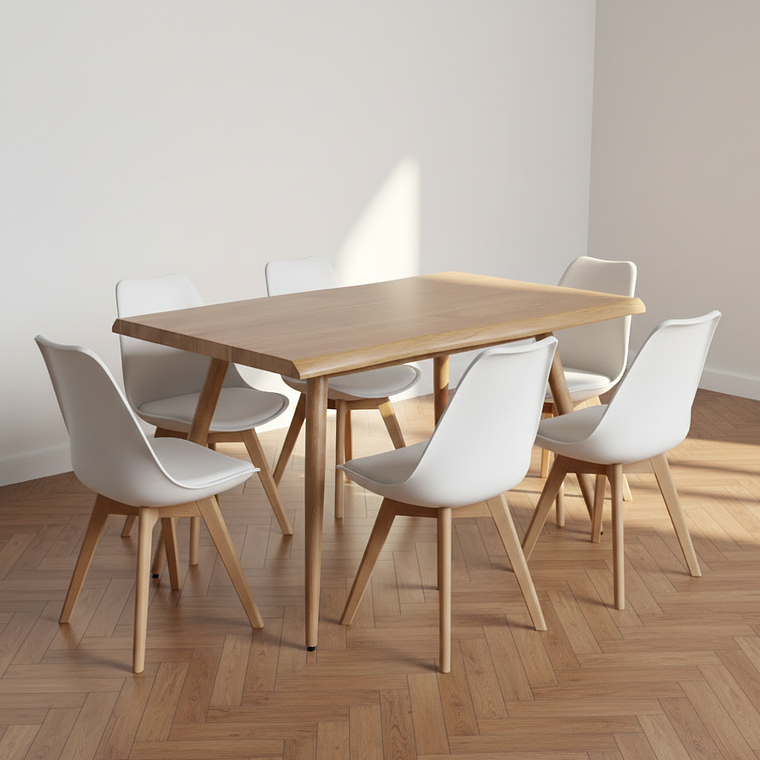 Mesa Rubi Rustica 120x80cms + 6 Silla Tulip  9