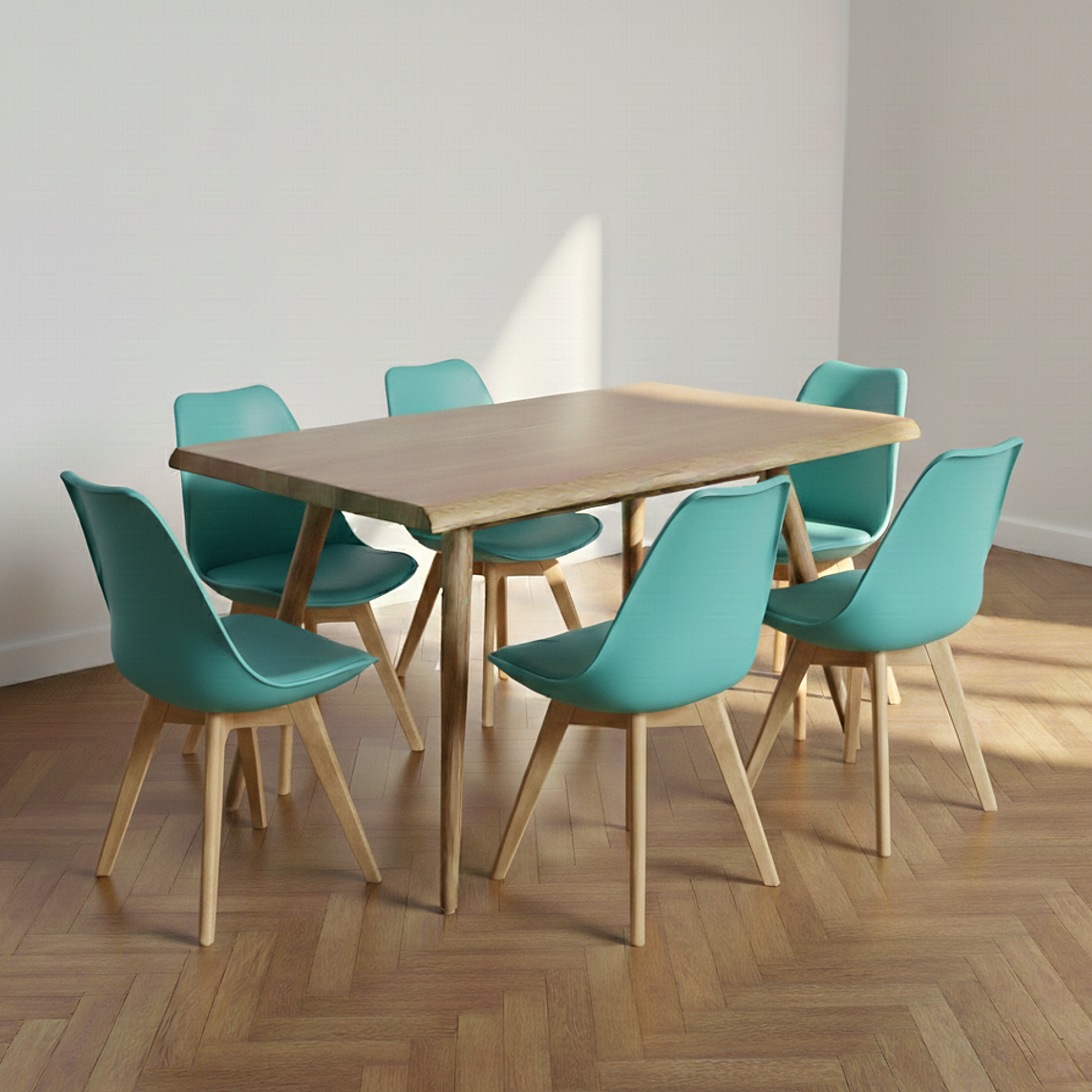 Mesa Rubi Rustica 120x80cms + 6 Silla Tulip  10