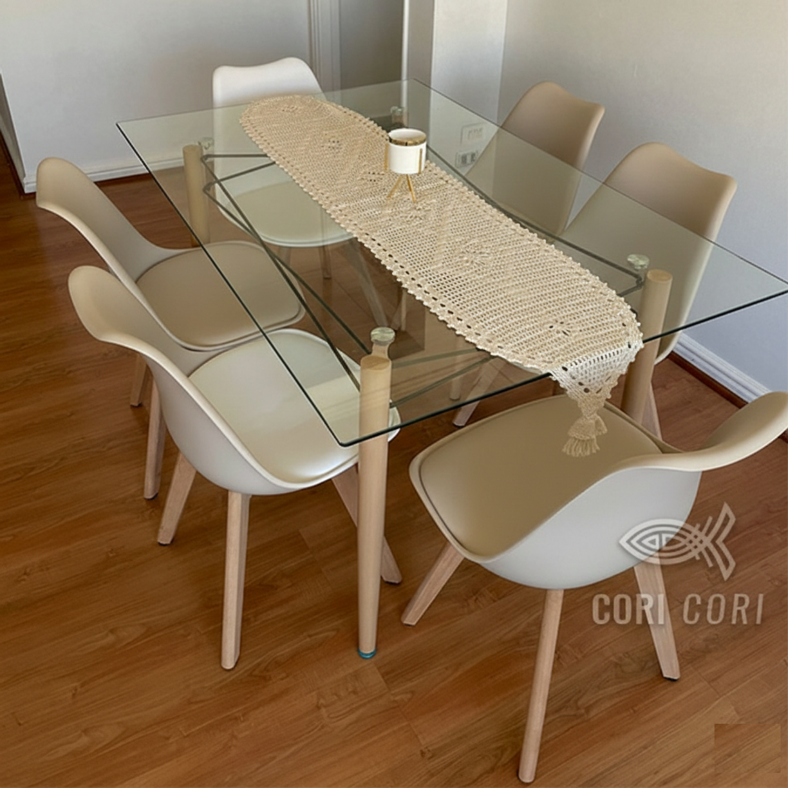  Mesa Crox 140 x 80cms +  6 Sillas Tulip 11