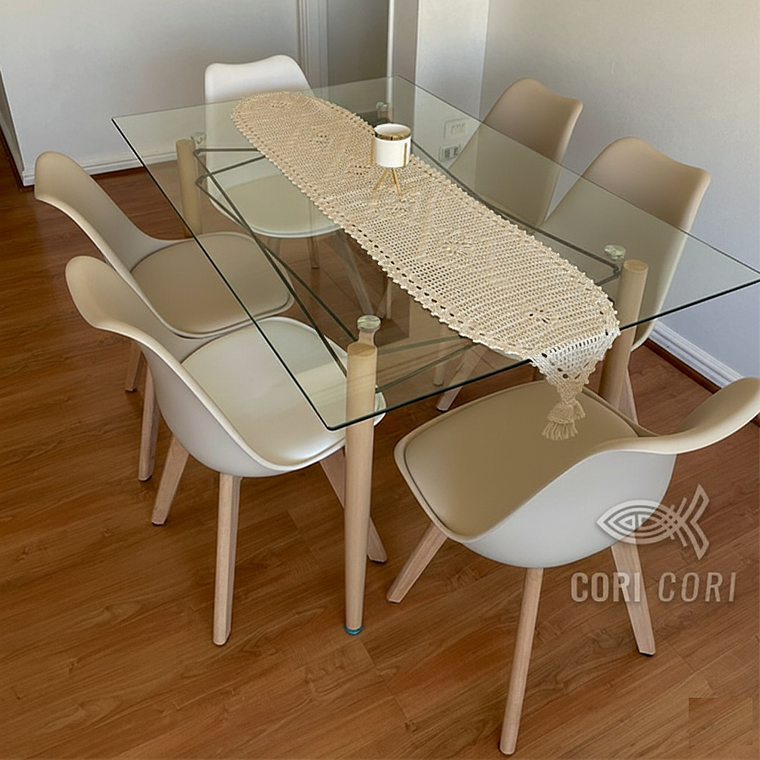  Mesa Crox 140 x 80cms +  6 Sillas Tulip 11