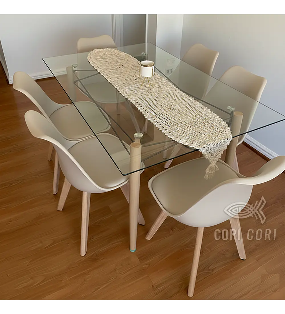  Mesa Crox 140 x 80cms +  6 Sillas Tulip