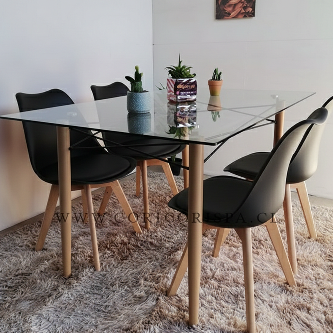 Mesa Crox 140 x 80cms + 4 Sillas Tulip 3