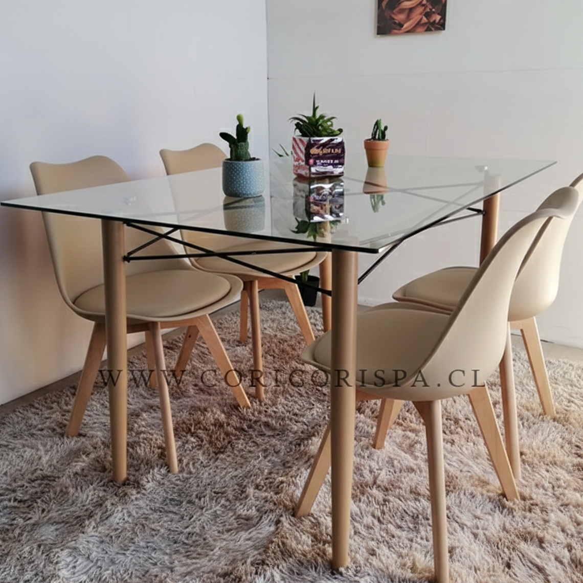 Mesa Crox 140 x 80cms + 4 Sillas Tulip 1