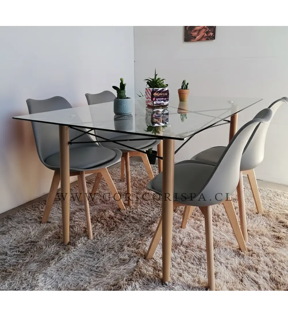 Mesa Crox 140 x 80cms + 4 Sillas Tulip