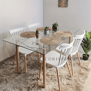 Mesa Crox 140 x 80cms + 4 Sillas Windsor