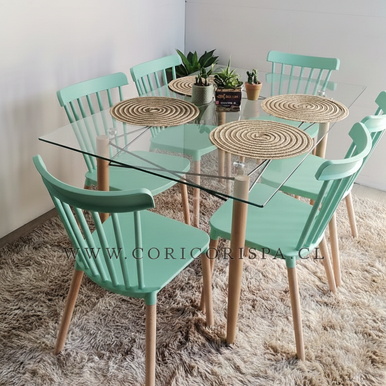 Mesa Crox 140 x 80cms +  6 Sillas Windsor 7