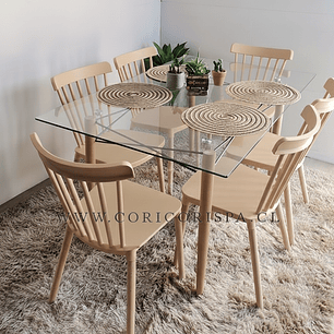 Mesa Crox 140 x 80cms +  6 Sillas Windsor