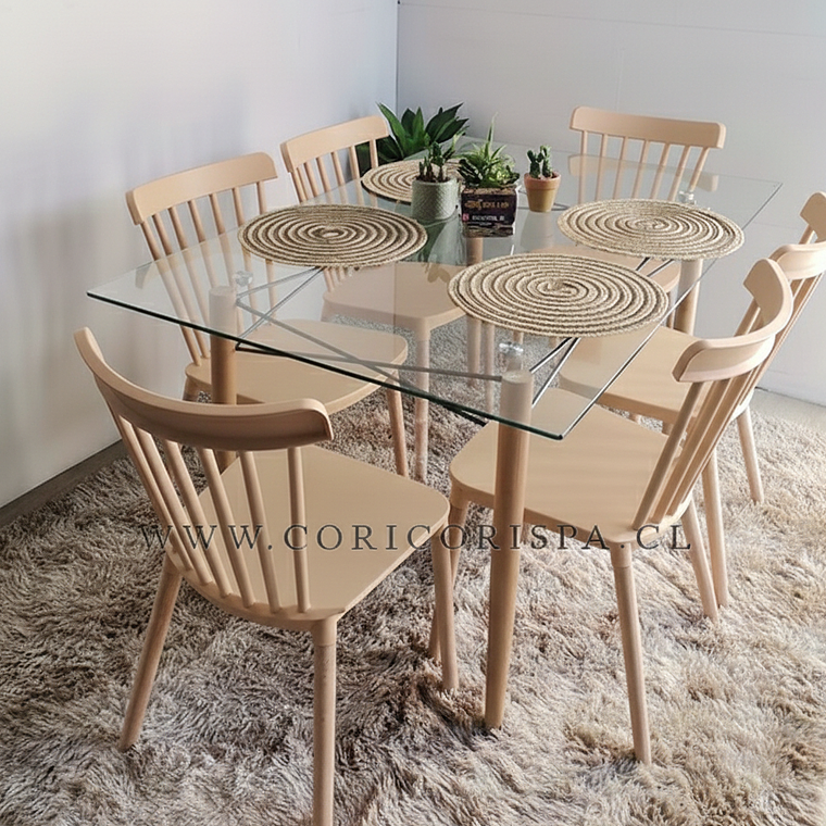 Mesa Crox 140 x 80cms +  6 Sillas Windsor 1