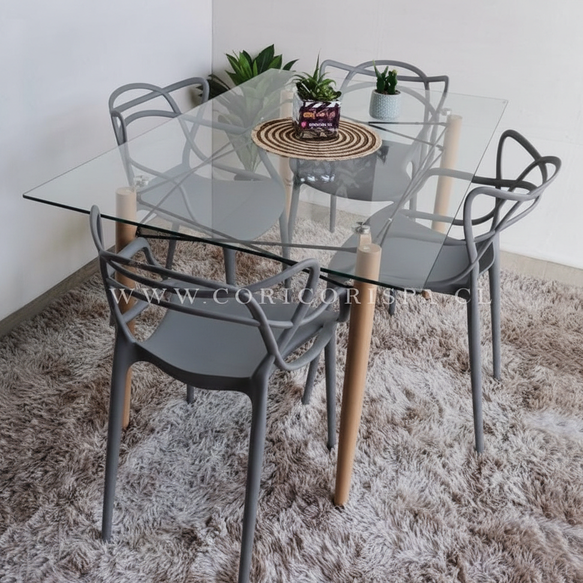 Mesa Crox 140x80cms + 4 Sillas Master 10