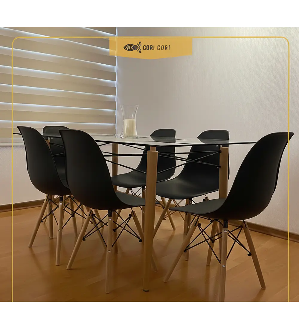 Mesa Crox 140x80cms + 6 Sillas Eames