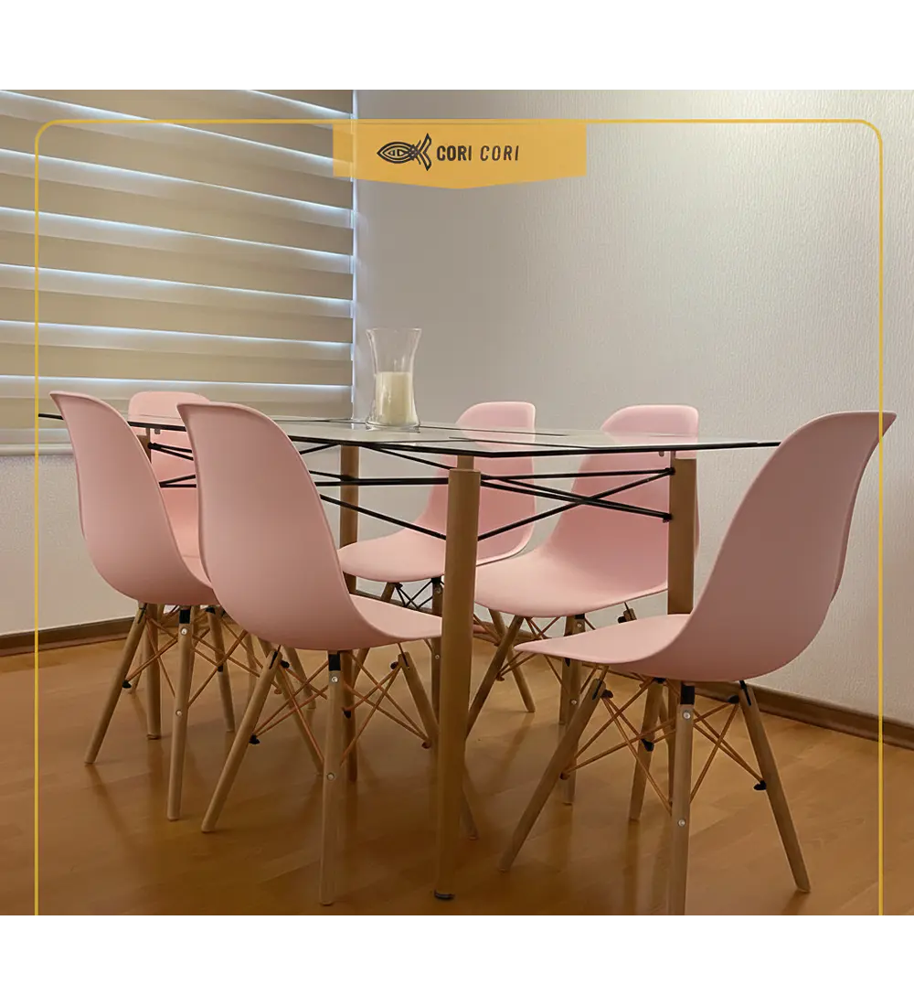 Mesa Crox 140x80cms + 6 Sillas Eames