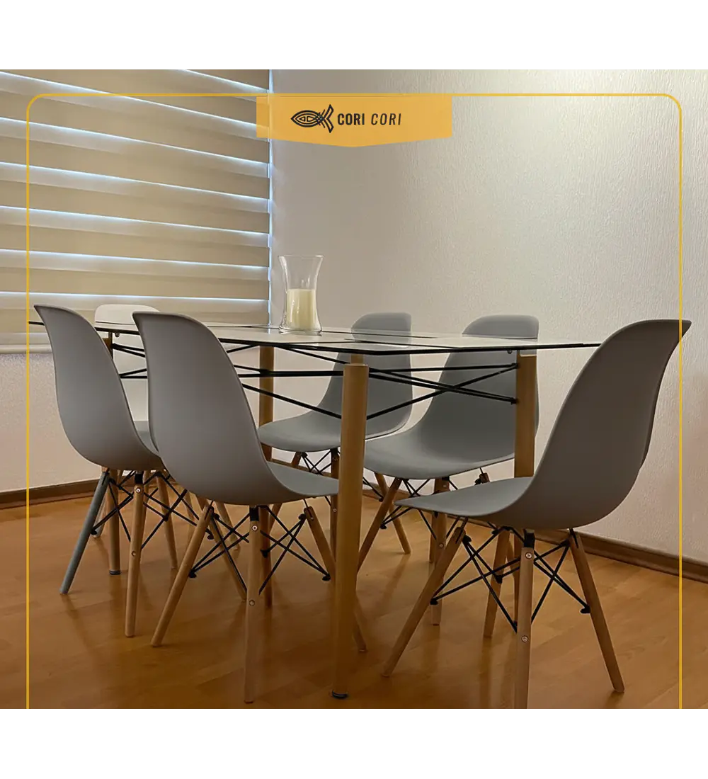 Mesa Crox 140x80cms + 6 Sillas Eames