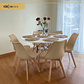 Comedor Mesa Blanca 120cms + 6 Sillas Tulip - Miniatura 1