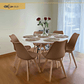 Comedor Mesa Blanca 120cms + 6 Sillas Tulip - Miniatura 5