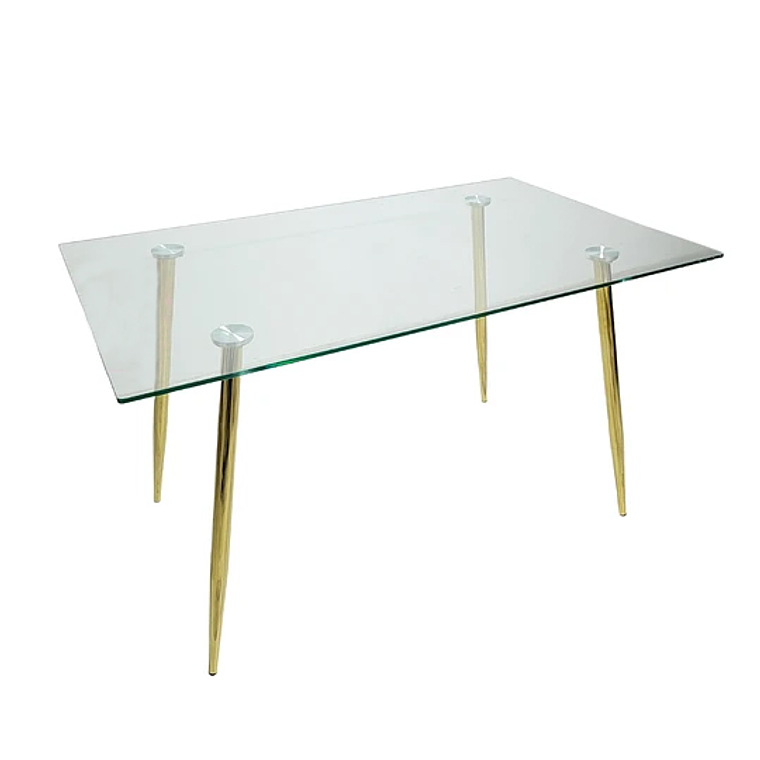 2da Seleccion.- Mesa de Vidrio Rubi Gold 130x80cm 3
