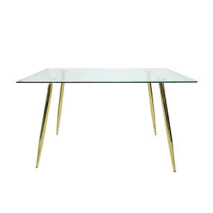 2da Seleccion.- Mesa de Vidrio Rubi Gold 130x80cm
