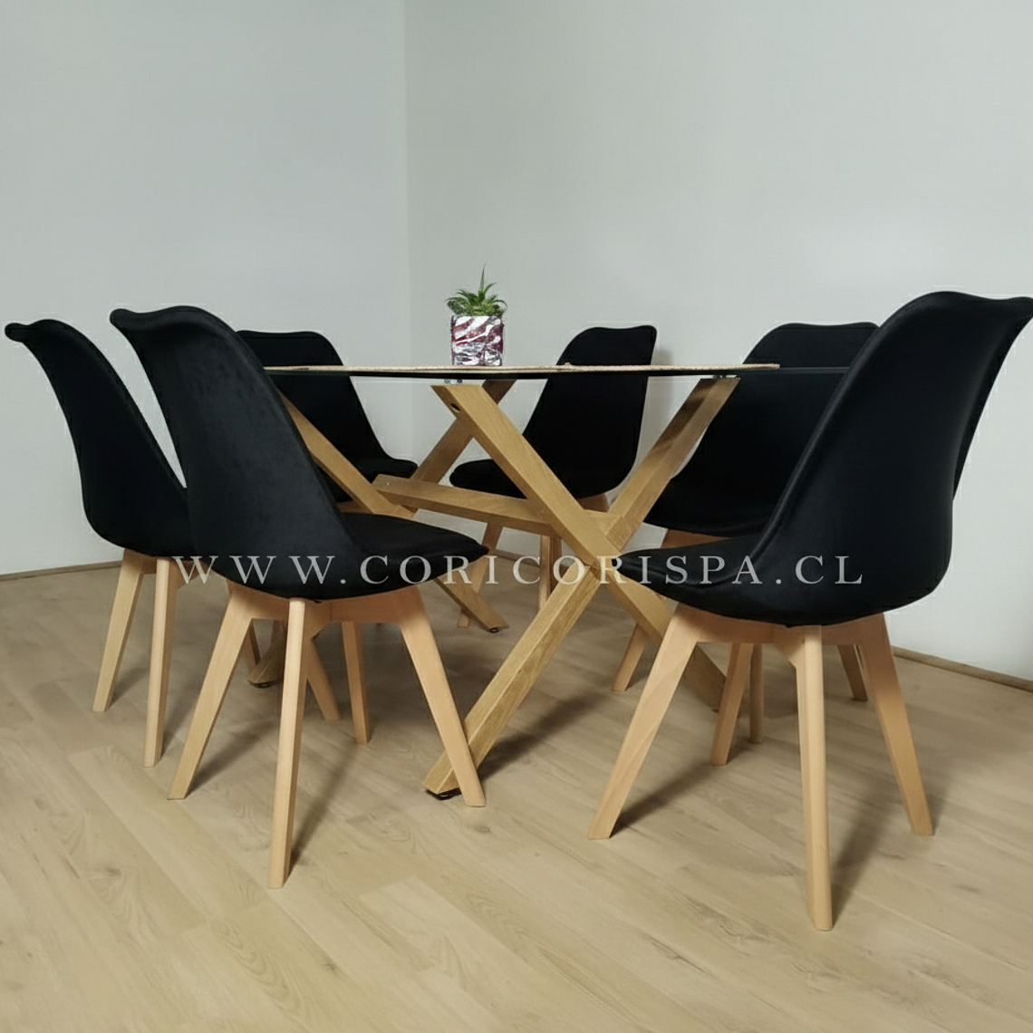 Comedor Medlock 140 X 90 cms + 6 Sillas Tulip Velvet  8