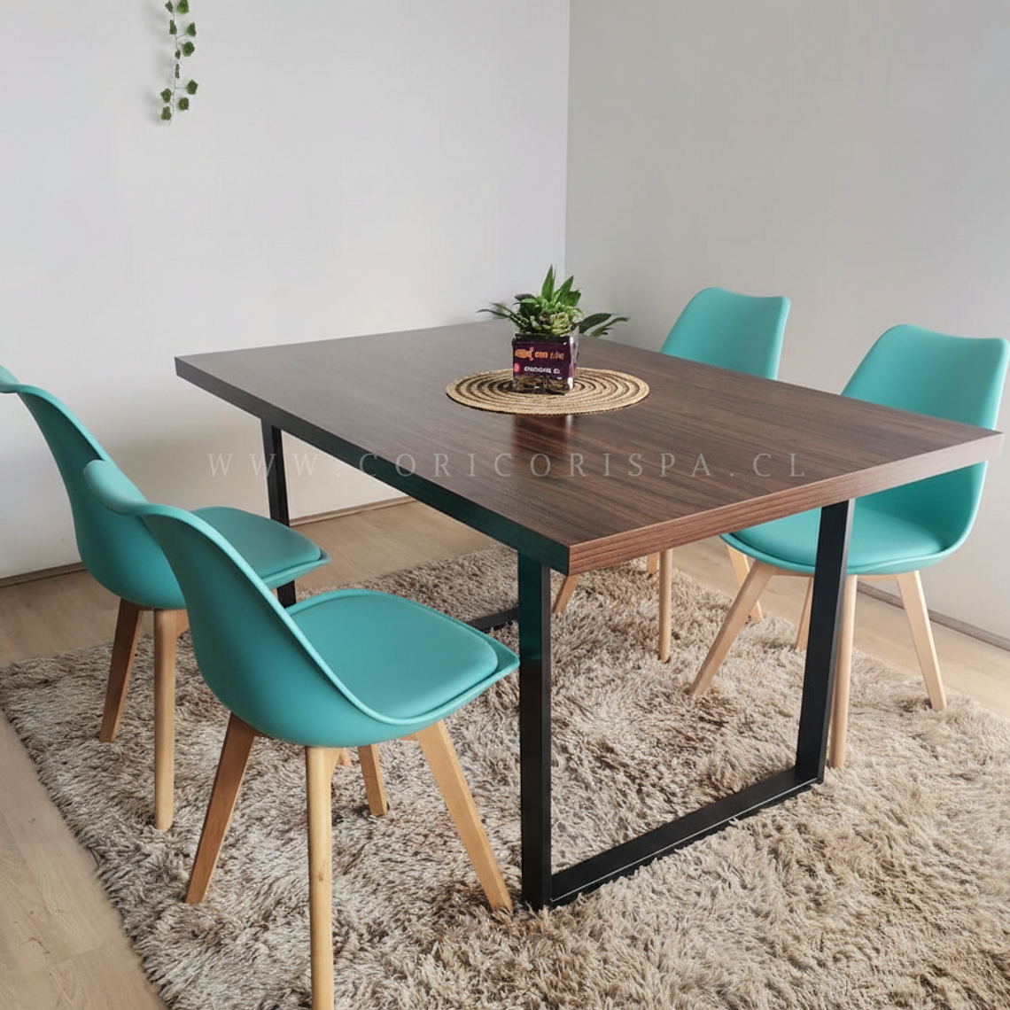 Comedor Industrial 140x90cms + 4 Sillas Tulip  15