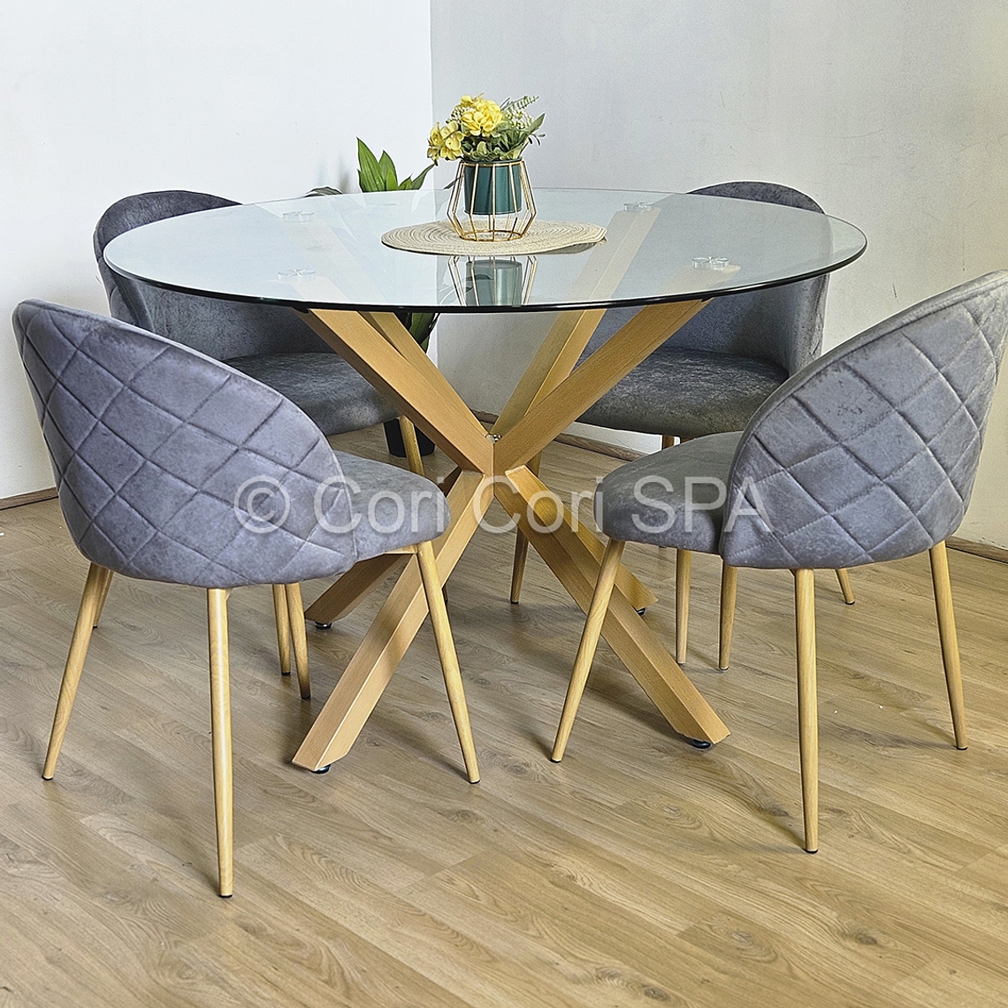 Comedor Mesa Warwick 100cm + 4 Sillas Bread Wood - COPIAR 5