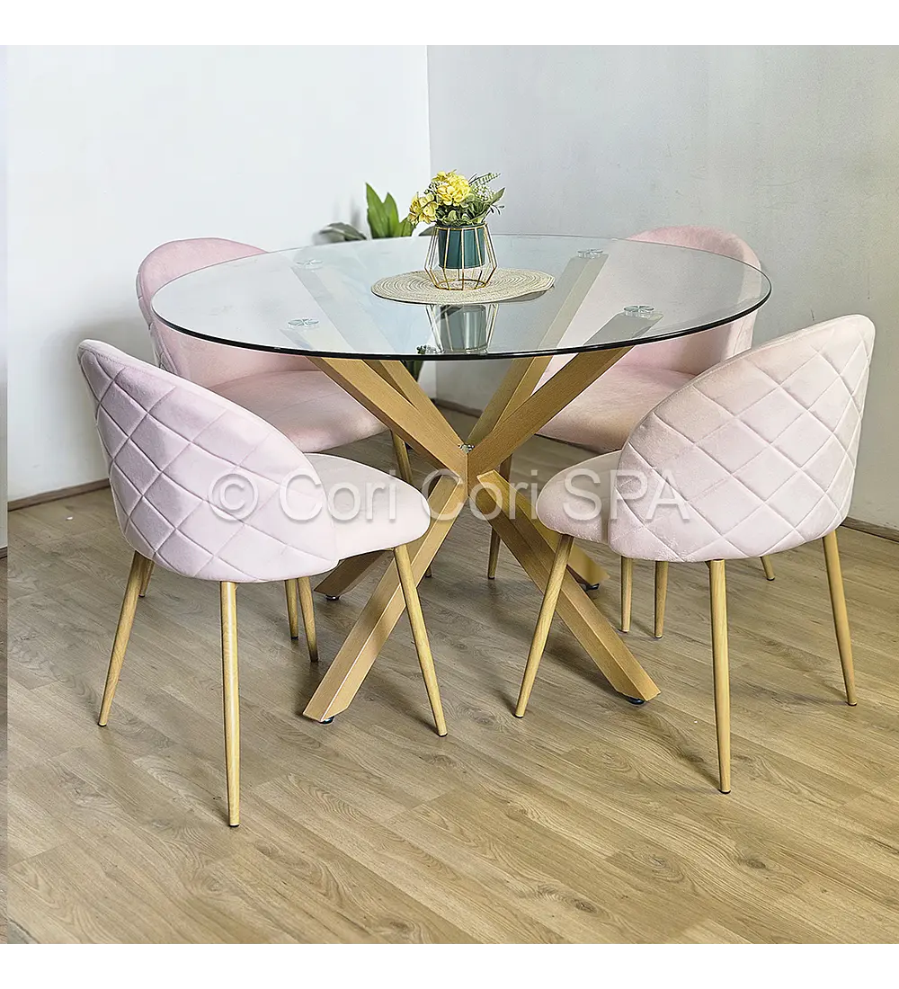 Comedor Mesa Warwick 100cm + 4 Sillas Bread Wood - COPIAR