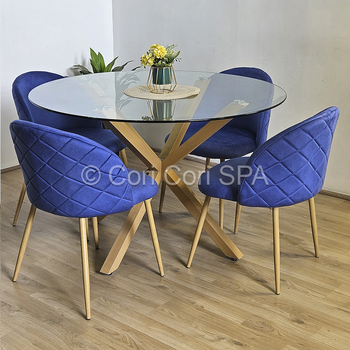 Comedor Mesa Warwick 100cm + 4 Sillas Bread Wood - COPIAR 2